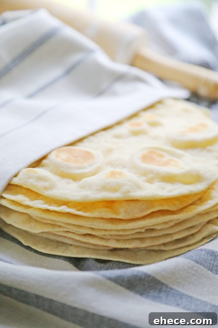 Homemade Soft Flour Tortillas social share graphic