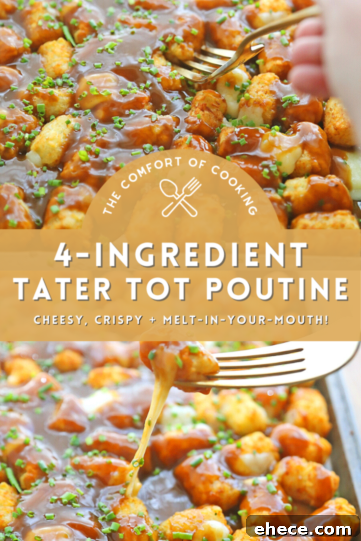 Large image of Tater Tot Poutine on a baking sheet