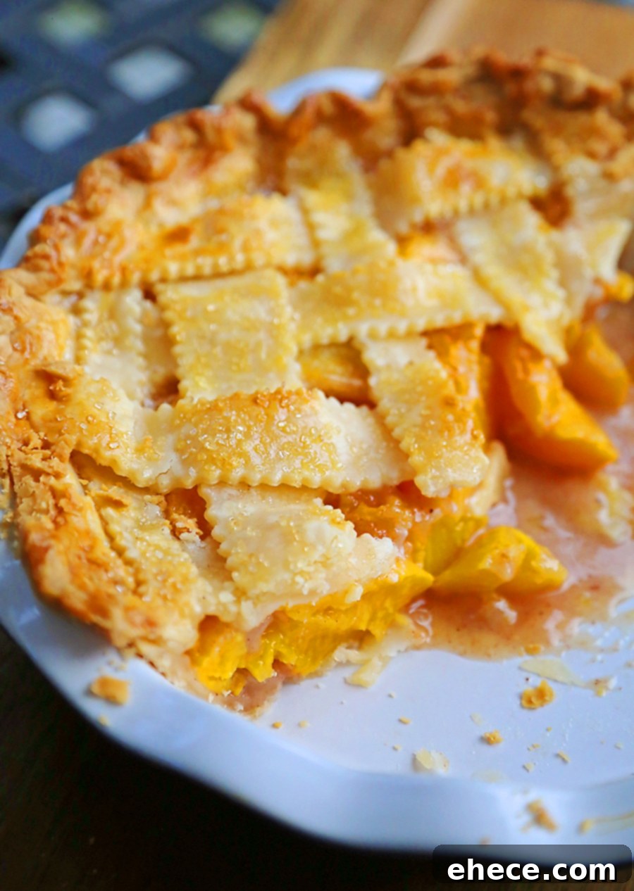 Homemade Peach Pie, fresh out of the oven