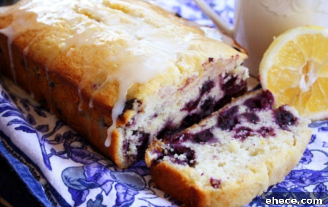 Lemon Blueberry Breakfast Bread sliced