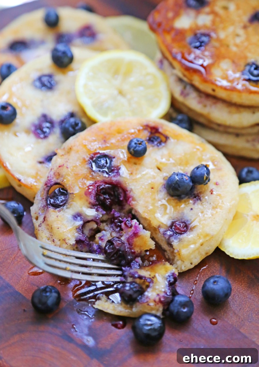 Pillowy Lemon Blueberry Ricotta Pancakes 5 Deliciously stacked ricotta pancakes
