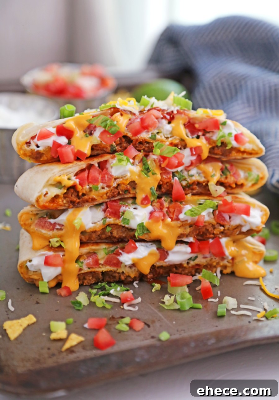 Crispy homemade Crunchwrap Supreme