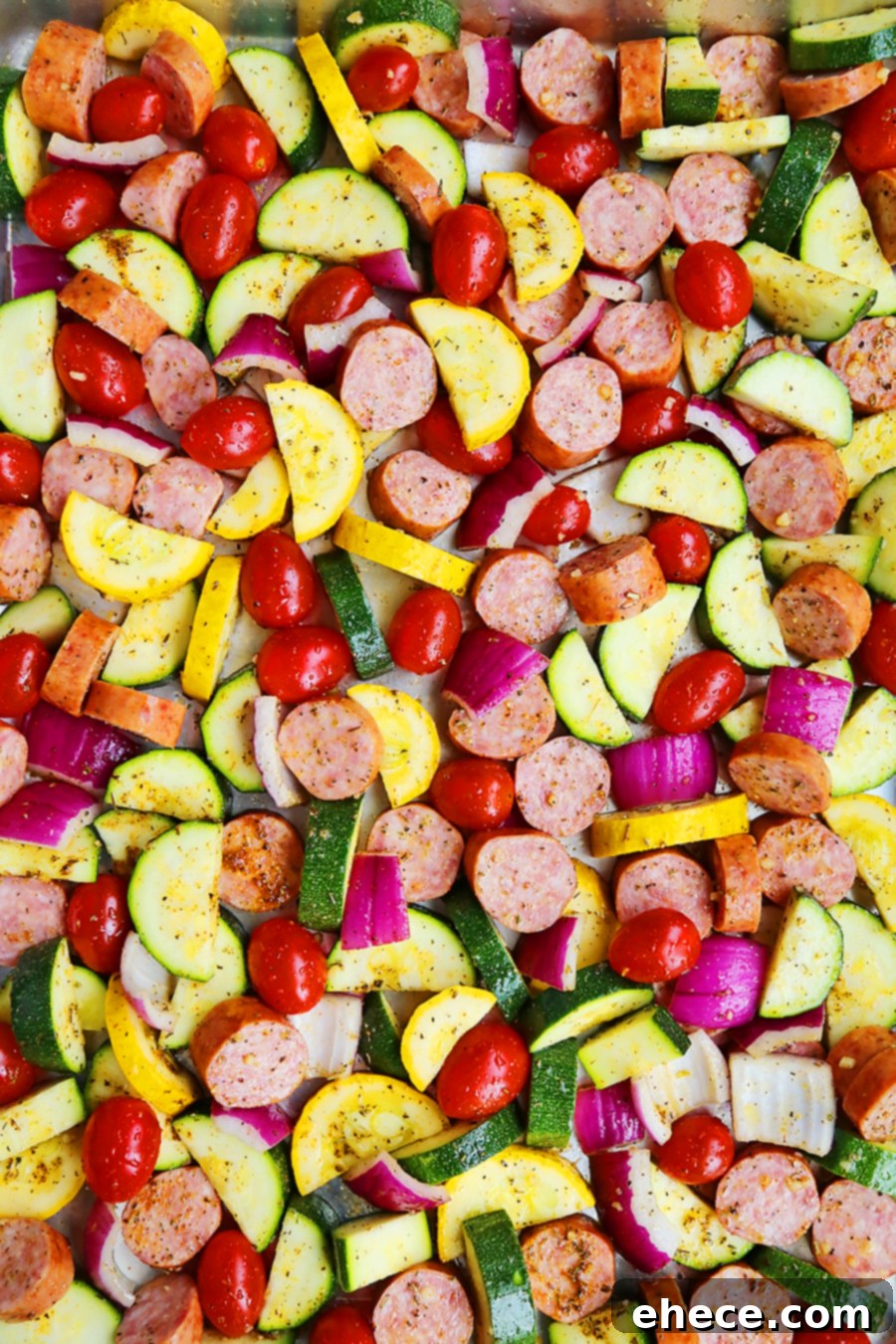 Easy One-Pan Sausage, Zucchini, and Tomato Dinner 2 Delicious Sausage, Zucchini, and Tomato Sheet Pan Dinner