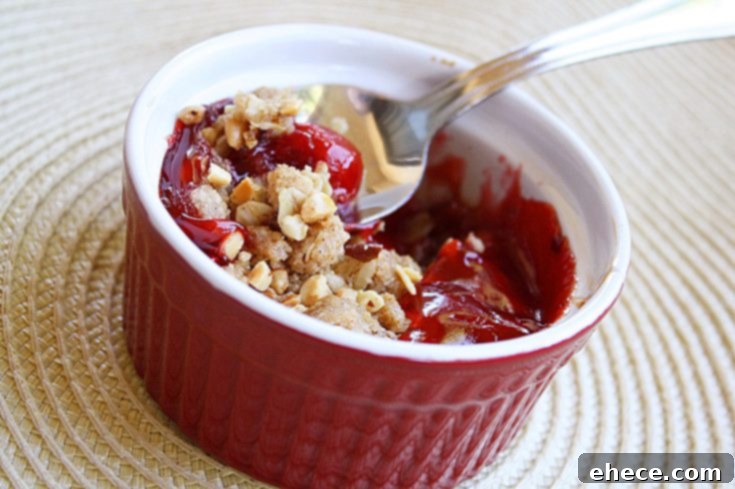 Cherry Crisp ready to serve