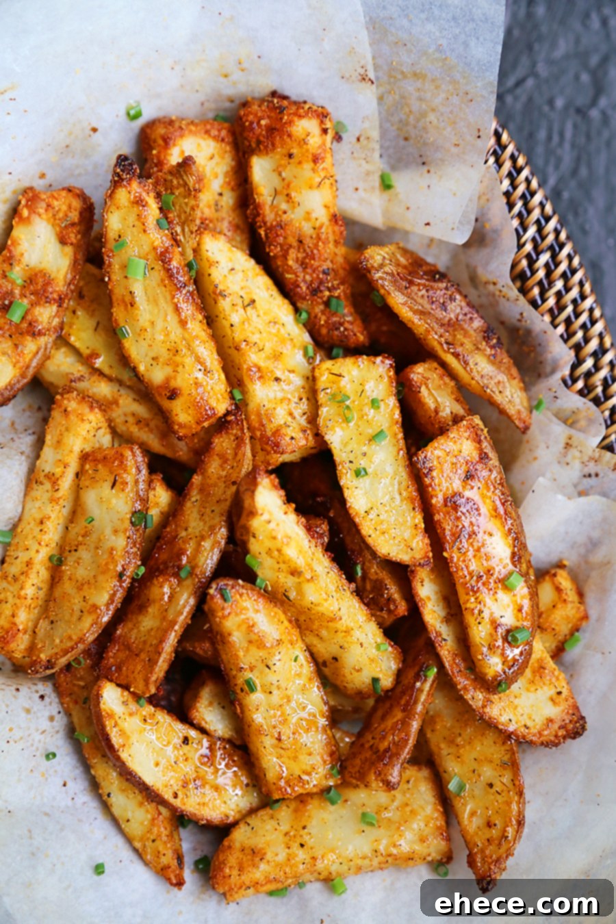 Ingredients for Crispy Garlic Parmesan Potato Wedges