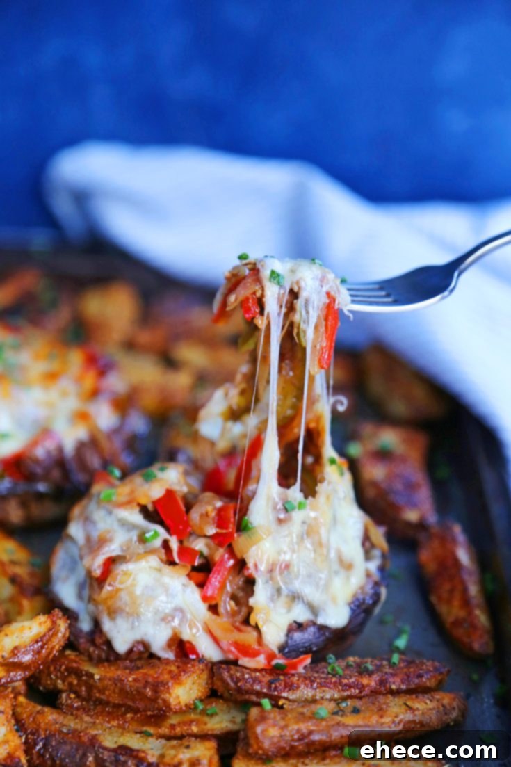 Philly Cheesesteak Stuffed Portobello Mushrooms