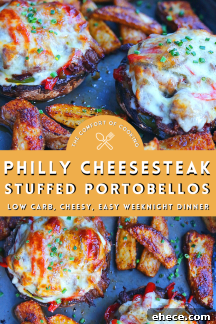 Philly Cheesesteak Portobello Boats 8 Stacked Philly Cheesesteak Stuffed Portobello Mushrooms