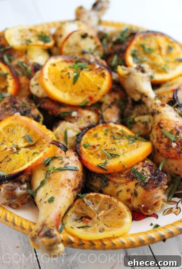 Delicious Herb and Citrus Roasted Chicken, perfect for any occasion. Juicy chicken with fresh lemons, oranges, and herbs.