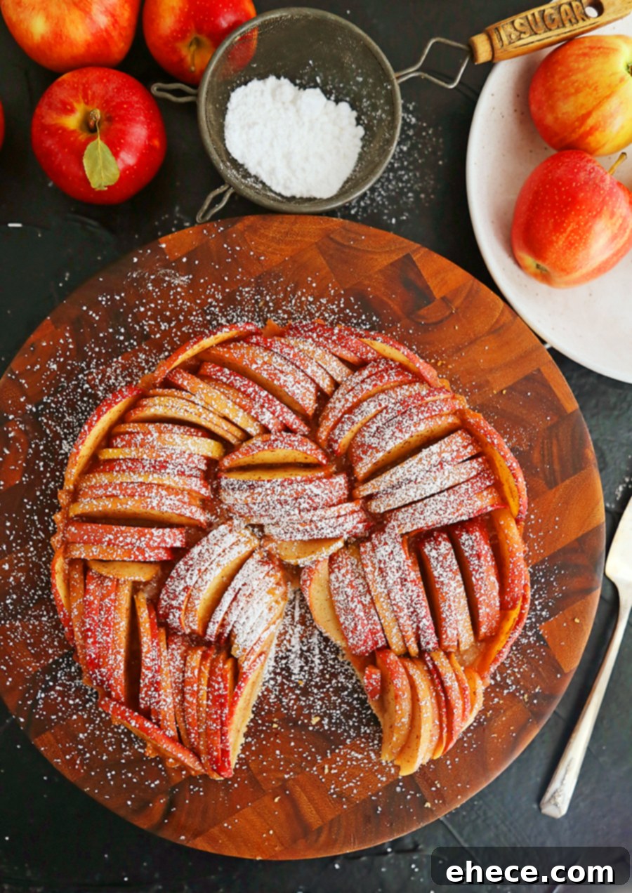 Close-up of a rustic apple tart