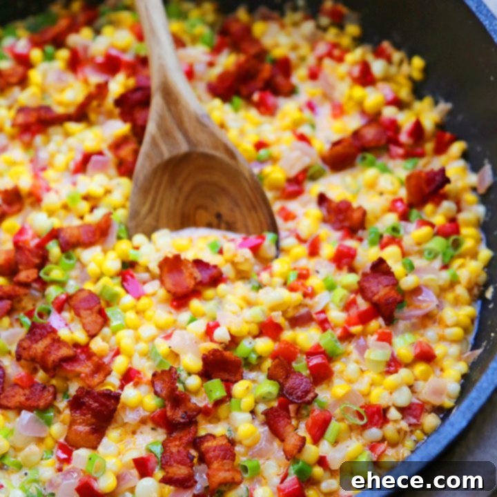 Festive Creamed Corn with Bacon 6 Creamy Confetti Corn with Bacon