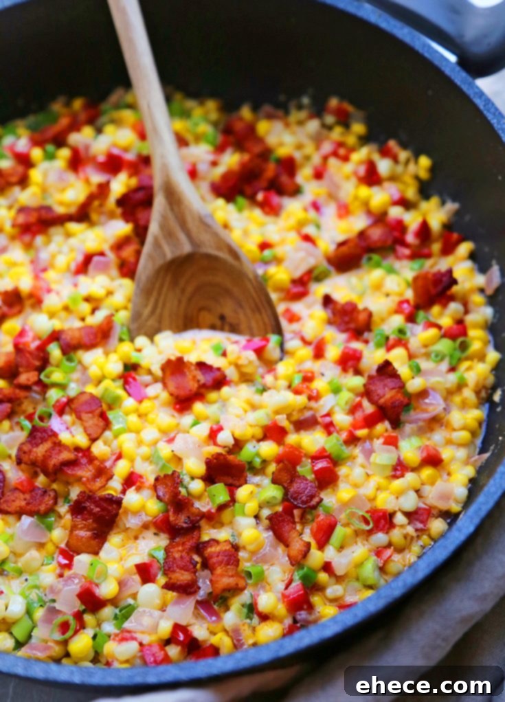 Creamy Confetti Corn with Bacon Pinterest image