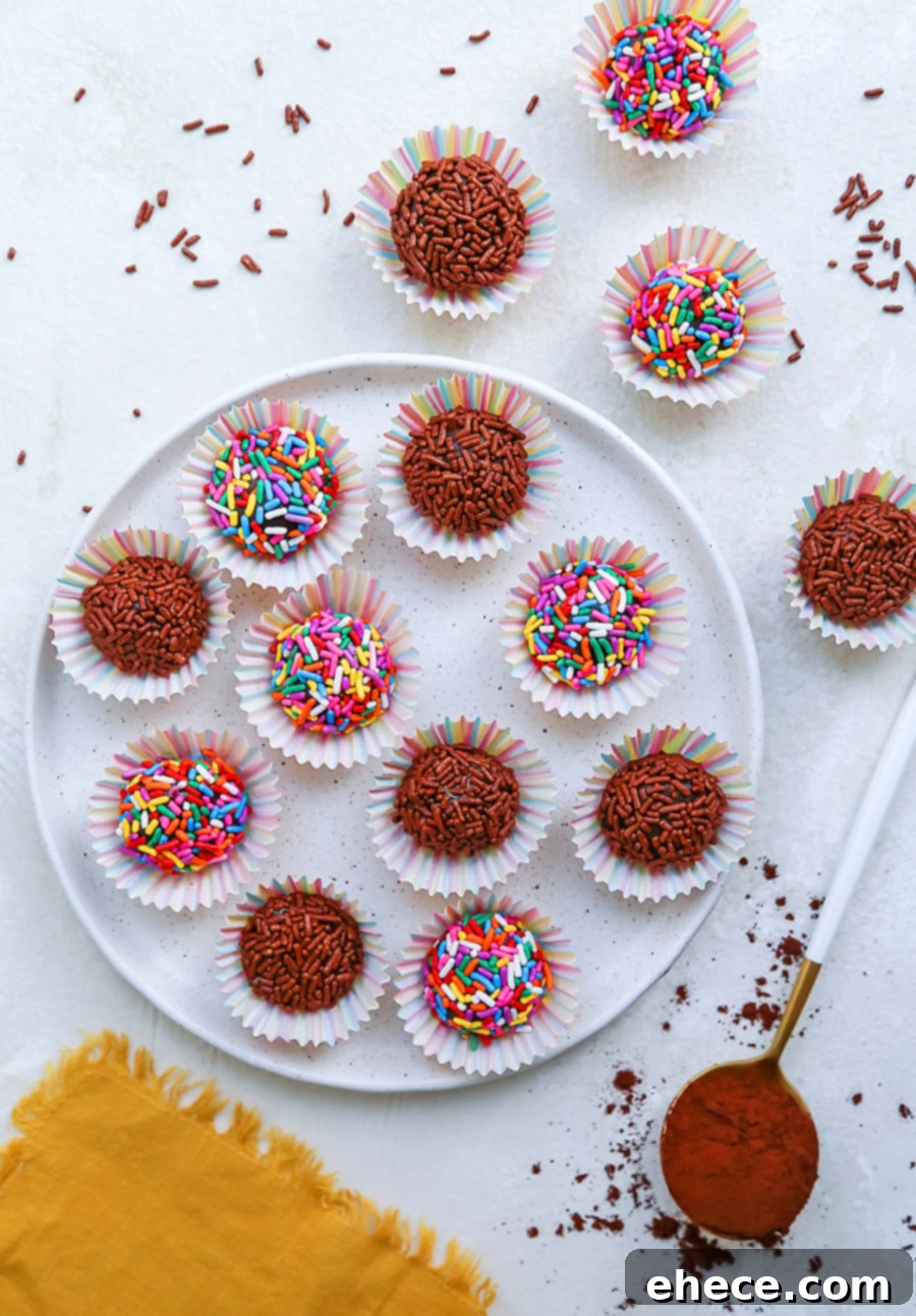 Delicious Brazilian Brigadeiros ready for serving