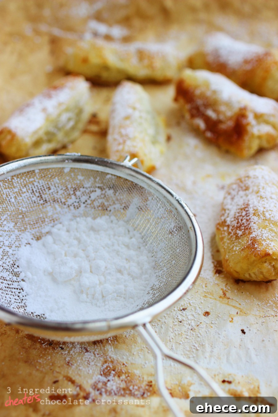 3-Ingredient Chocolate Croissant Hack 4 A tray of unbaked 3-ingredient cheater's chocolate croissants ready to go into the oven.