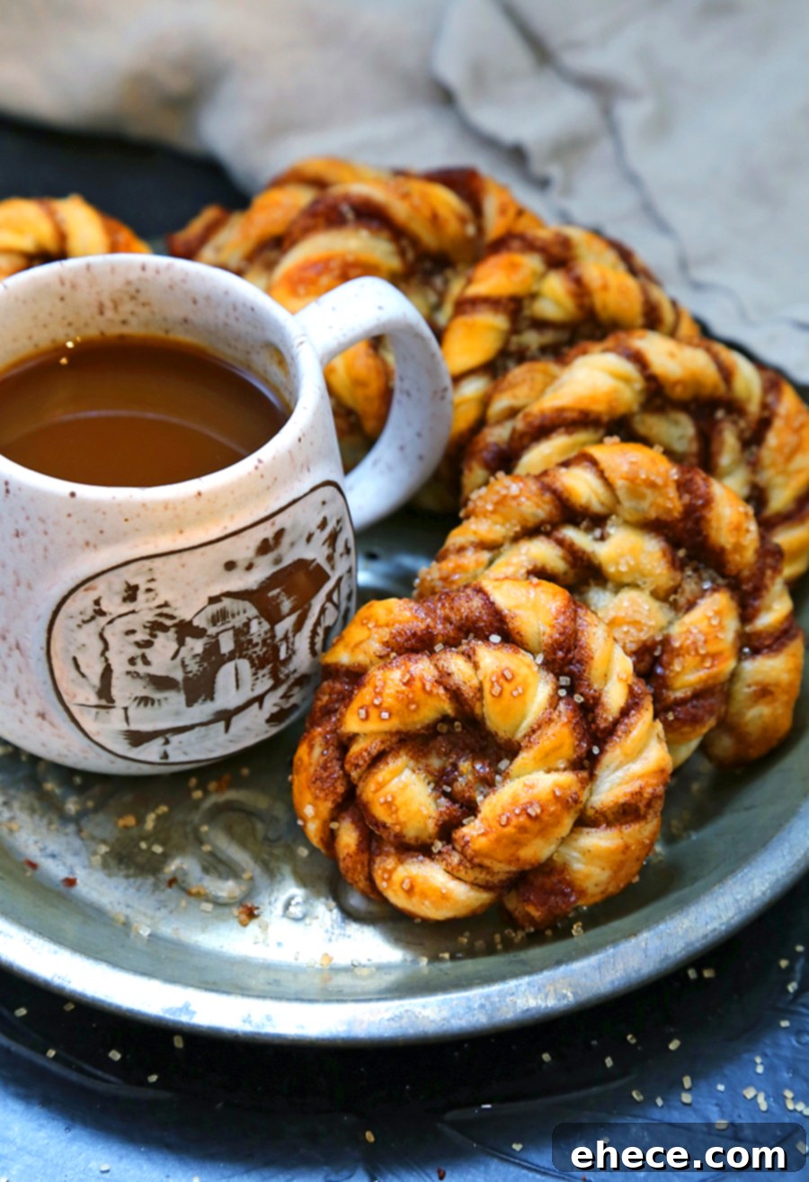 Twisted Puff Pastry Cinnamon Buns - Hero Image 1