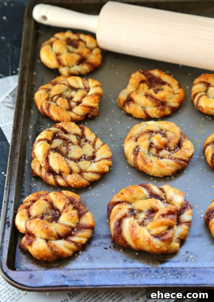 Twisted Puff Pastry Cinnamon Buns - Pinterest Pin
