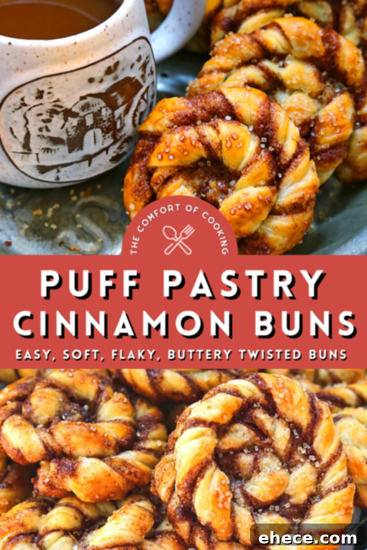 Twisted Puff Pastry Cinnamon Buns - Final Image