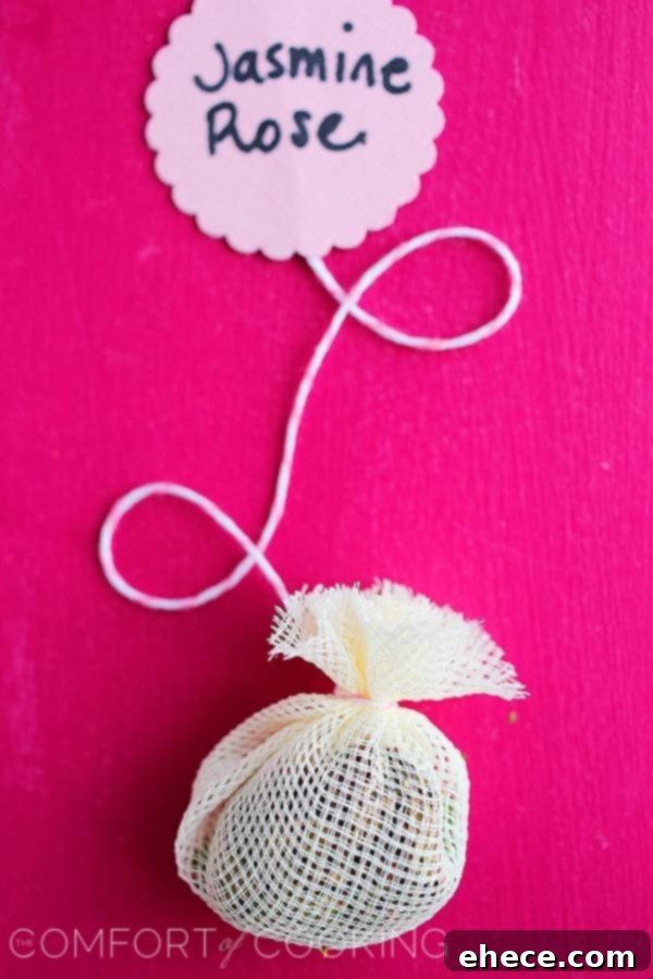 Variety of colorful personalized tea tags, ready to be attached to homemade tea bags.