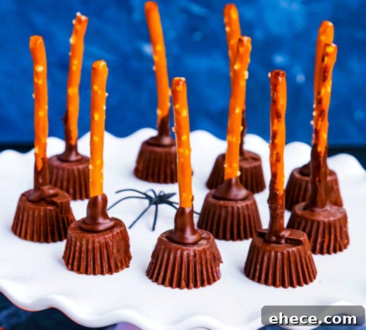 Close-up of Witches Broomsticks on a platter, ready to serve.