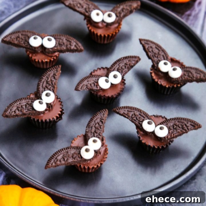 Halloween Peanut Butter Bat Bites 3 Mini Peanut Butter Cup Bats