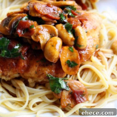 Delicious Homemade Chicken Marsala with Mushrooms and Pasta