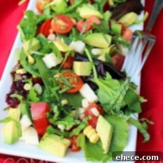 Vibrant Tomato Avocado Corn Basil Salad with Lemon Balsamic Vinaigrette 7 Tomato, Avocado, Corn and Basil Salad With Lemon-Balsamic Vinaigrette