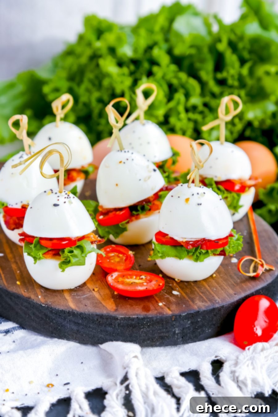 Fluffy Egg BLT Minis 2 Egg BLT Sliders on a platter