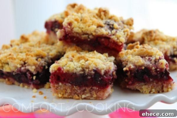 Mixed Berry Streusel Bars 4 Mixed Berry Crumble Bars – A delicious square of berry bar with a shortbread crust, perfect for spring and summer parties.