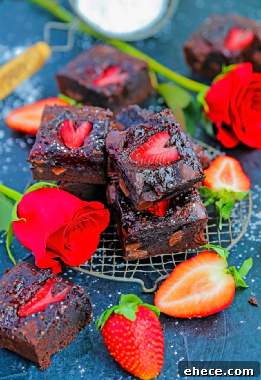 Pile of Strawberry Fudge Brownies
