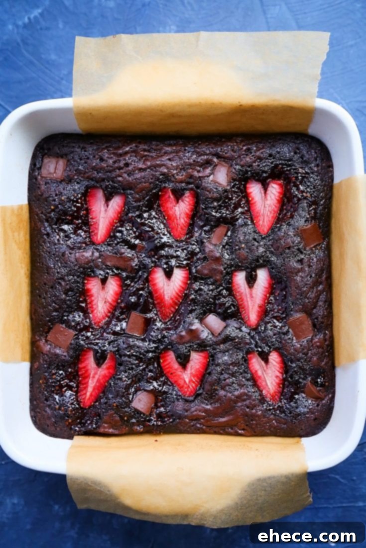 Strawberry Fudge Brownies ready to be served