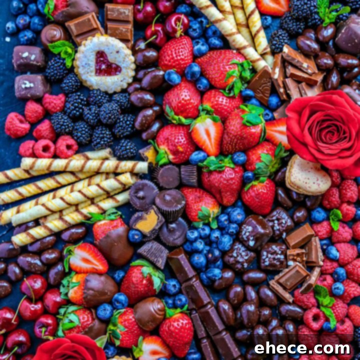 Beautifully arranged Chocolate & Fruit Dessert Board