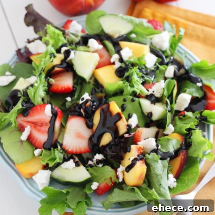 Summer Strawberry-Peach Salad with Goat Cheese