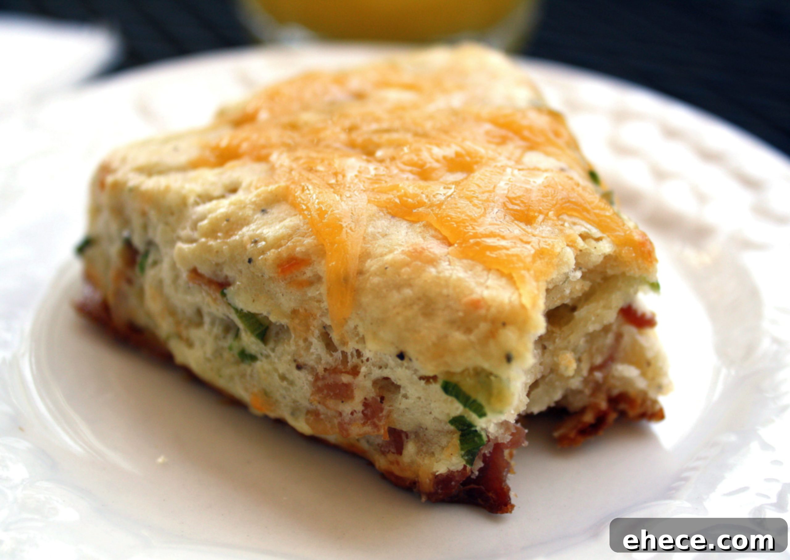 Easy Bacon Cheddar Scones - perfectly baked golden brown with visible bacon and cheese