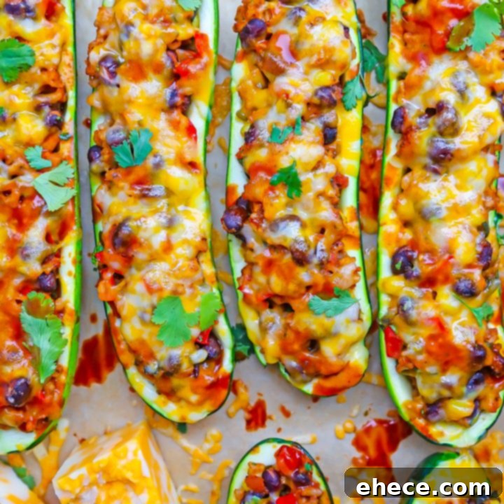 Mexican Burrito Zucchini Boats