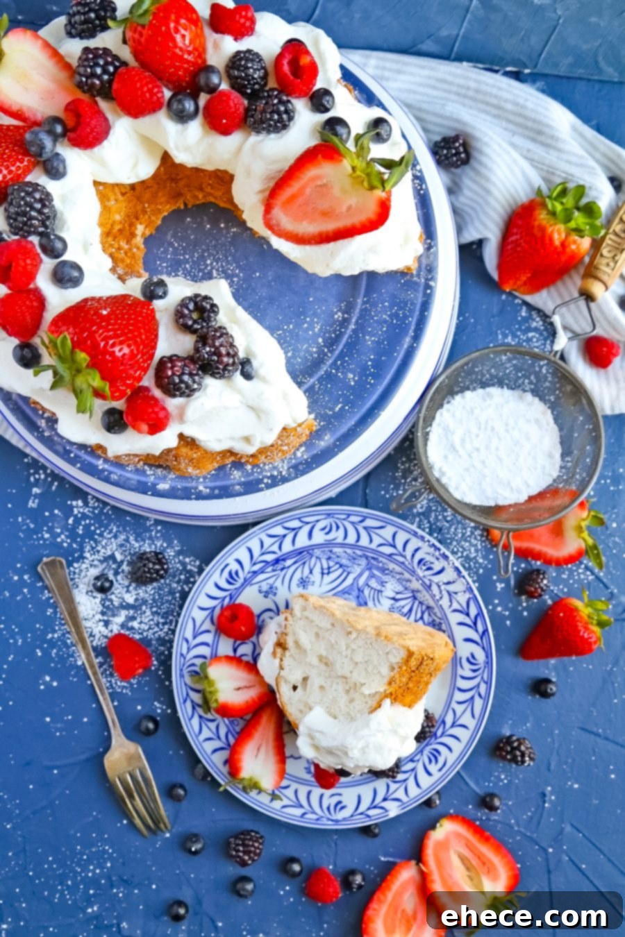 Heavenly Angel Food Cake 3 Fluffy Angel Food Cake Slice with Berries