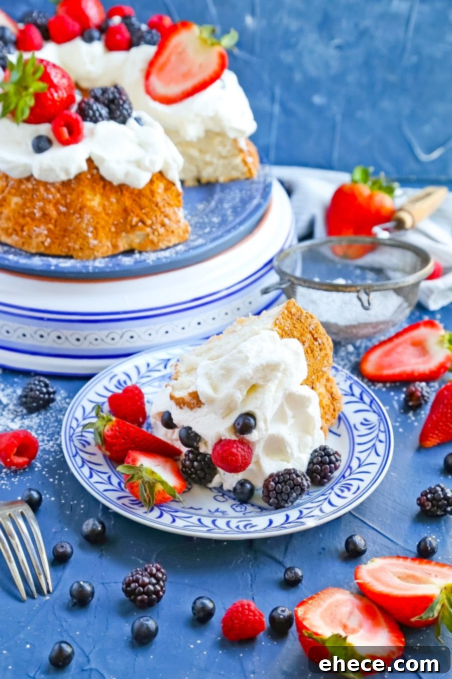 Heavenly Angel Food Cake 6 Homemade Angel Food Cake with Fresh Berries