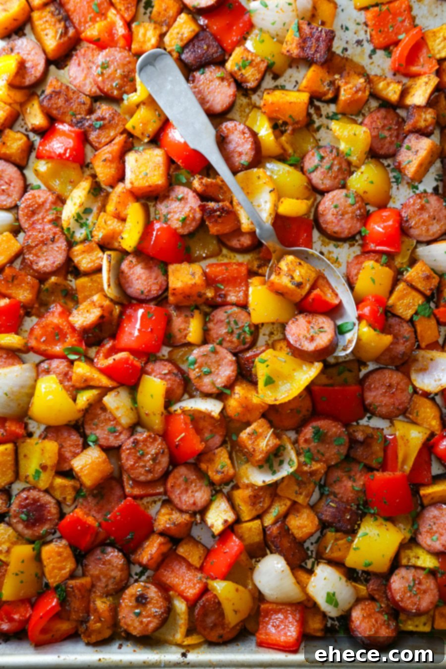Roasted Sausage, Peppers, and Butternut Squash One-Pan Meal 2 Sausage, Peppers + Butternut Squash Sheet Pan Dinner - first image