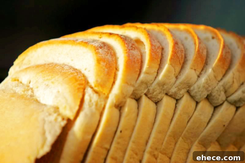 Freshly baked white sandwich bread