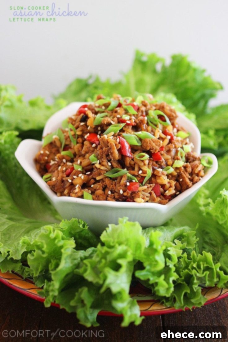 Slow Cooker Asian Chicken Lettuce Wraps