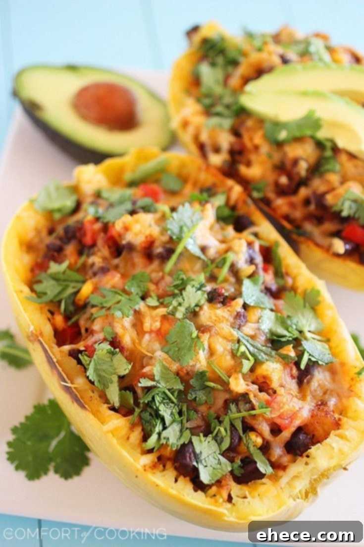 Southwestern Stuffed Spaghetti Squash for Pinterest