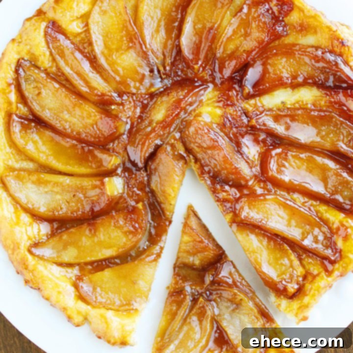 Exquisite Apple Tarte Tatin with caramelized apples and golden puff pastry