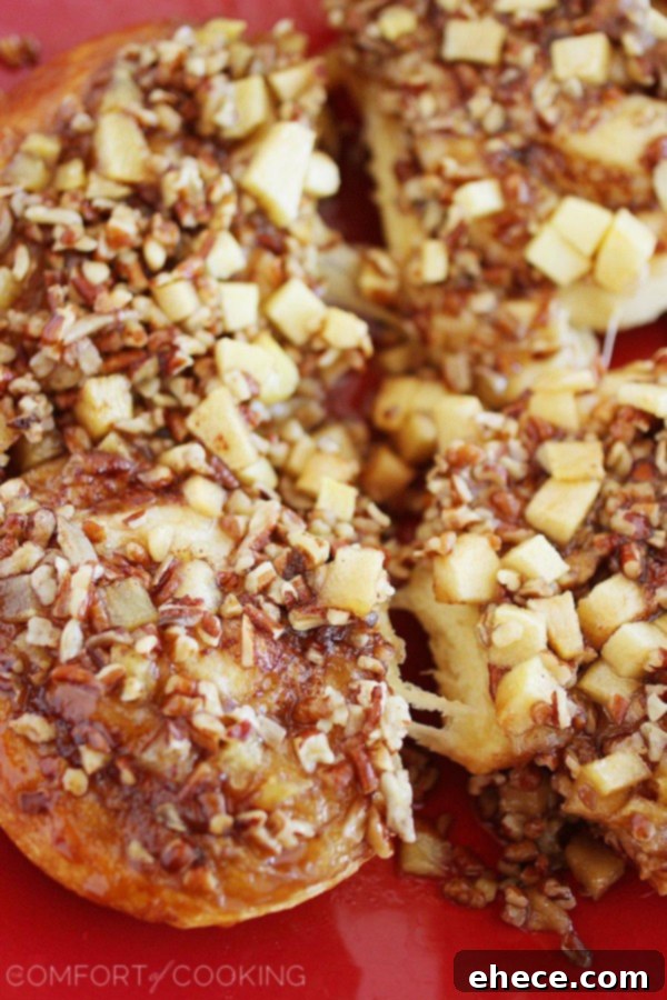 Caramel Apple Pecan Sticky Buns 5 Freshly baked Apple Pecan Sticky Buns, still warm and gooey