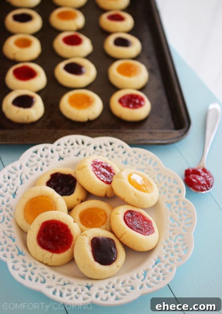 Jammy Thumbprint Gems 2 Classic Jam Thumbprint Cookies with sweet fruit filling