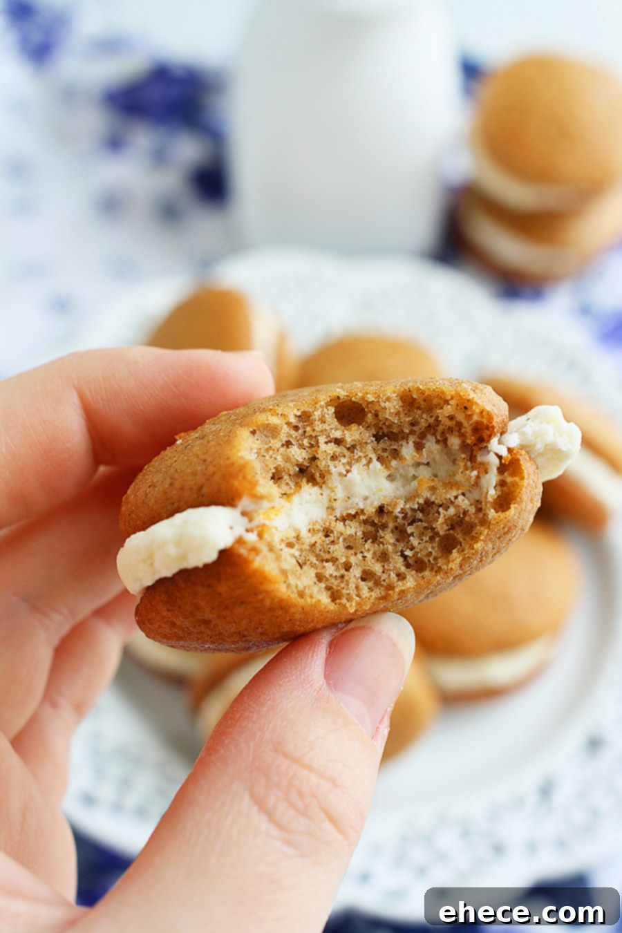 Spiced Gingerbread Whoopie Pies 7 A festive tray of Gingerbread Whoopie Pies, dusted with powdered sugar and ready for serving