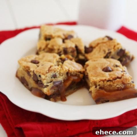 Salted Caramel Chocolate Chunk Cookie Bars - Main recipe image, showcasing a beautiful slice.