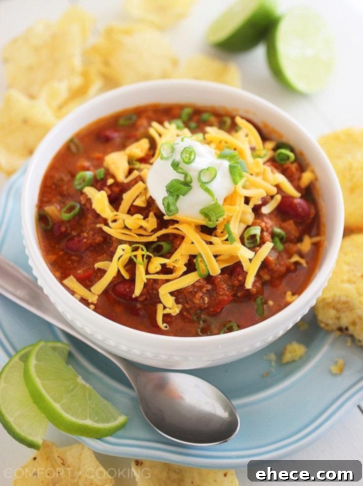 Pin this Slow Cooker Turkey Chili recipe for later inspiration.