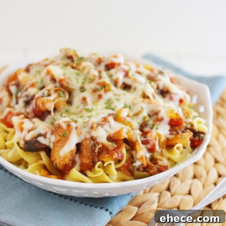 Cheesy Crockpot Chicken Cacciatore