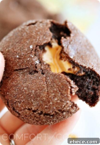Caramel Chocolate Cookies Stacked