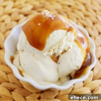 Effortless No-Churn Ice Cream 6 Irresistible Flavors 13 Indulgent Bourbon Salted Caramel No-Churn Ice Cream, a sophisticated dessert.