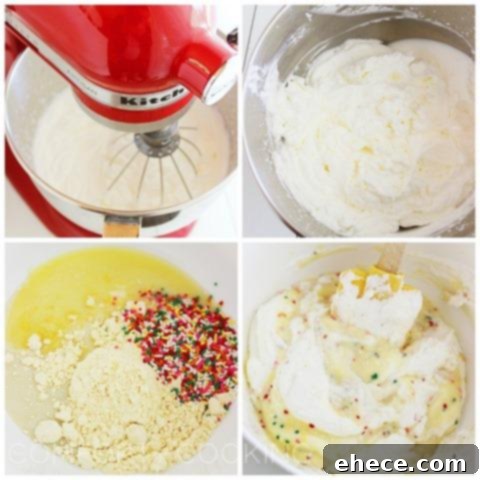 Effortless No-Churn Ice Cream 6 Irresistible Flavors 5 Mixing whipped cream and sweetened condensed milk with mix-ins for homemade no-churn ice cream.