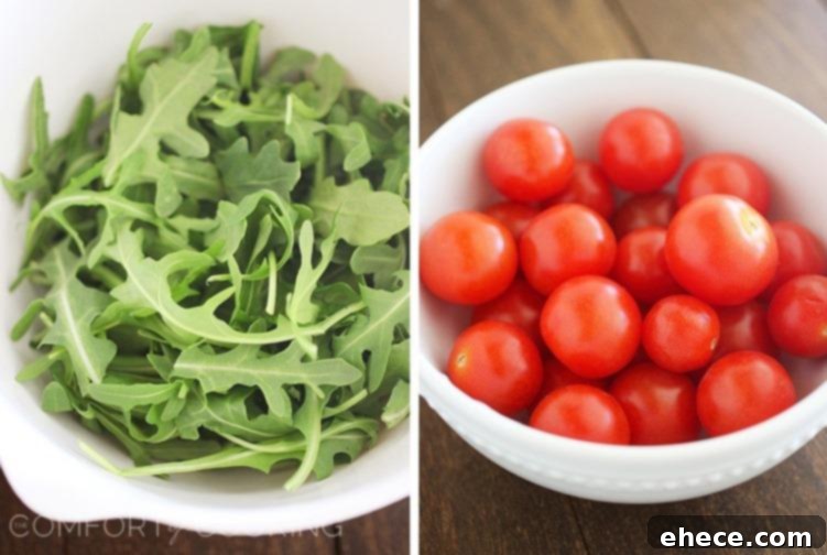 Prosciutto Arugula Naan Pizza ready to be served